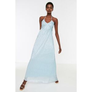 Trendyol Blue Back Detailed Sparkling Evening Dress & Graduation Dress