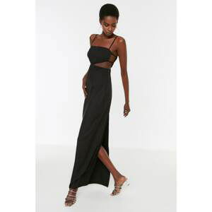 Trendyol Black Waist Detailed Evening Dress & Graduation Dress