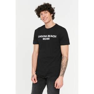Trendyol Black Men Regular Fit Short Sleeve Crew Neck Printed T-Shirt