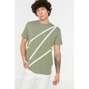 Trendyol Green Men's Slim Fit Crew Neck Short Sleeve Printed T-Shirt