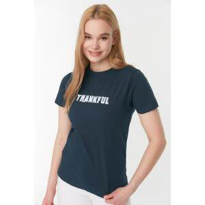 Trendyol T-Shirt - Navy blue - Regular fit
