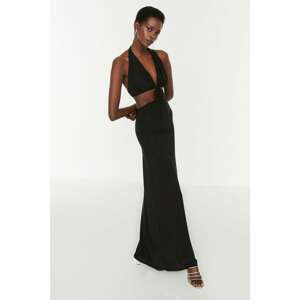 Trendyol Black Piping Detailed Evening Dress & Graduation Dress