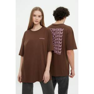 Trendyol Dark Brown Unisex Oversize T-Shirt