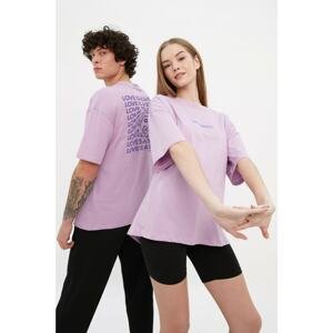 Trendyol Lilac Unisex Relaxed T-Shirt