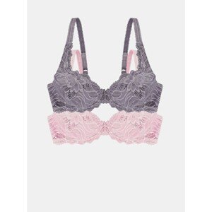 Set of two lace bras in pink and purple DORINA - Women