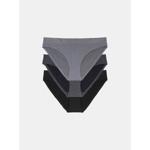 Set of three panties in black and gray DORINA - Women