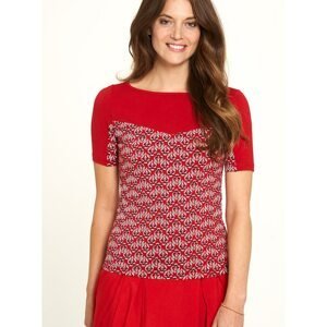 Red Patterned T-Shirt Tranquillo - Women