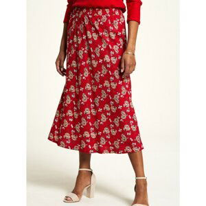 Red Floral Midi Skirt Tranquillo - Women