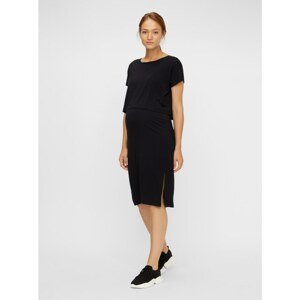 Black maternity/breastfeeding dress with slits Mama.licious Jill - Women