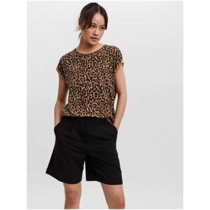 Brown Women's Patterned T-Shirt AWARE by VERO MODA Ava - Women