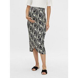 Cream-black maternity patterned skirt Mama.licious Sebra - Women