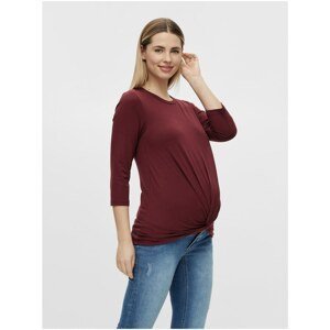 Burgundy Mama.licious Macy Maternity T-Shirt - Women