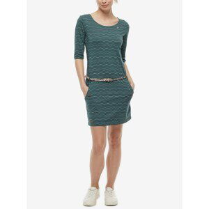 Dark Green Women Patterned Dress Ragwear Tanya Chevron - Women