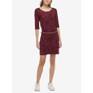 Burgundy Women's Patterned Dress Ragwear Tanya Print - Women