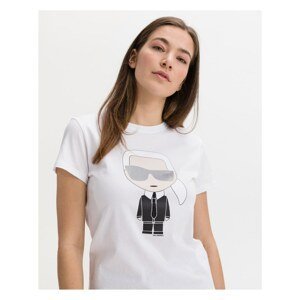 White Women's Patterned T-Shirt Karl Lagerfeld - Women