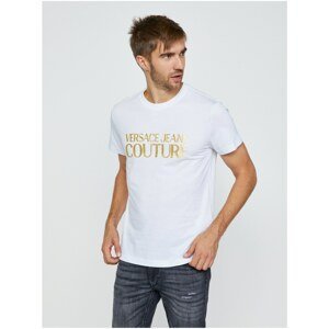 White Men's T-Shirt with Print Versace Jeans Couture S Logo Foil - Men's