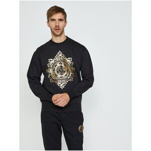 Black Men's Sweatshirt with Print Versace Jeans Couture R Vemblem Lea - Men's