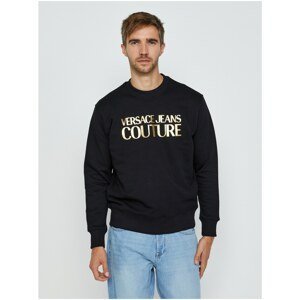 Black Men's Sweatshirt printed Versace Jeans Couture R Logo Foil - Men's