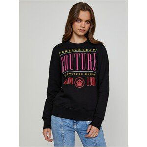 Black Women's Sweatshirt with Print Versace Jeans Couture Rubber - Women