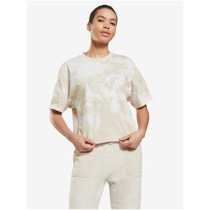 Beige Women's Patterned T-Shirt Reebok MYT AOP Tie Dye Tee - Women