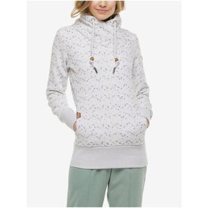 White Women's Patterned Sweatshirt with Collar Ragwear Neska Print - Women