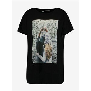 Haily ́s Black T-shirt with print Hailys Lia - Women