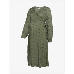 Dark Green Polka dot wrap maternity dress Mama.licious Cillie - Women