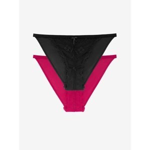 Set of two lace panties in black and red DORINA Iris - Women