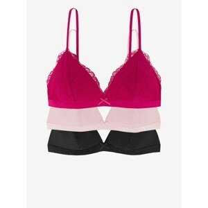 Dorina Set of three lace bras in black, pink and red DOR - Women