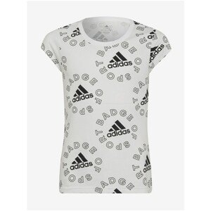 White Girls' Patterned T-Shirt adidas Performance - unisex