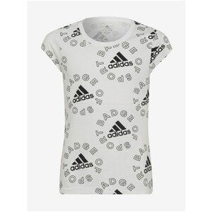 White Girls' Patterned T-Shirt adidas Performance - unisex