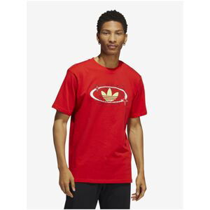 Red Men's T-Shirt adidas Originals Trefoil Forever - Men's