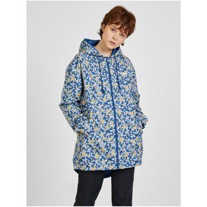 Yellow-Blue Women's Floral Double-Sided Hooded Jacket VANS Mercy - Women