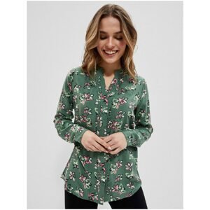 Patterned Viscose Shirt - Green