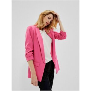 Blazer with gathered sleeves - pink