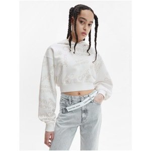 White Women's Patterned Hoodie Calvin Klein Jeans - Women