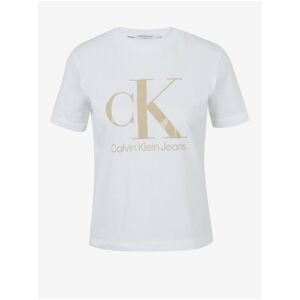 White Women's T-Shirt with Calvin Klein Print - Women