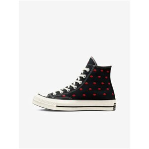 Black Women Patterned Ankle Sneakers Converse Chuck 70 - Women