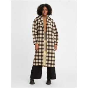 Levi&#39;s Black-Beige Women&#39;s Plaid Coat with Levi&#39;s® Agnes Wool - Women