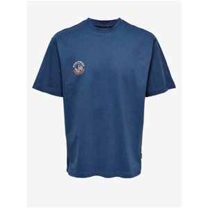 Blue Patterned T-Shirt ONLY & SONS Kurt - Men