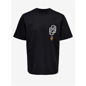 Black Patterned T-Shirt ONLY & SONS Kurt - Men