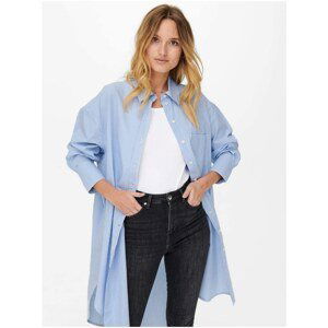 Light Blue Striped Long Shirt ONLY Mathilde - Women