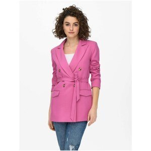 Dark pink jacket with tie ONLY Gianna - Women