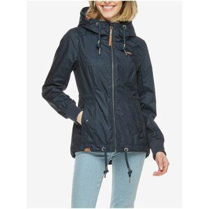 Dark Blue Women Patterned Jacket with Hood Ragwear - Women