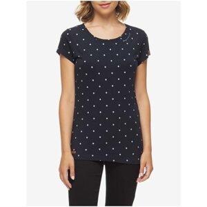 Dark Blue Women's Polka Dot T-Shirt Ragwear Mint Dots - Women
