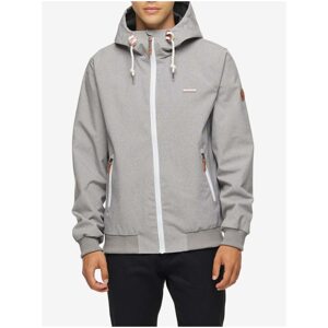 Light Grey Men's Waterproof Jacket with Hood Ragwear Stewie - Men's