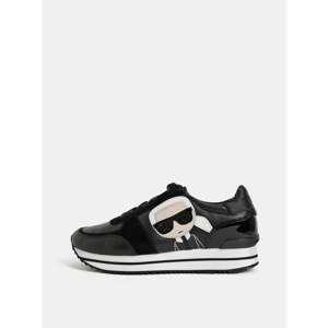 Black Leather Sneakers with Suede Details KARL LAGERFELD - Women