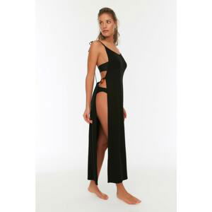 Trendyol Black Accessory Detailed Knitted Beach Dress