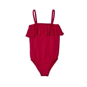Trendyol Red Ruffle Detailed Girl Swimsuit
