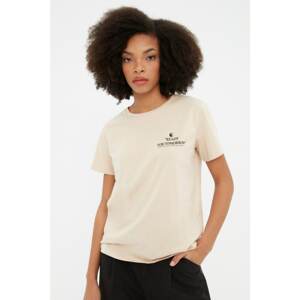 Trendyol Stone Printed Basic Knitted T-Shirt